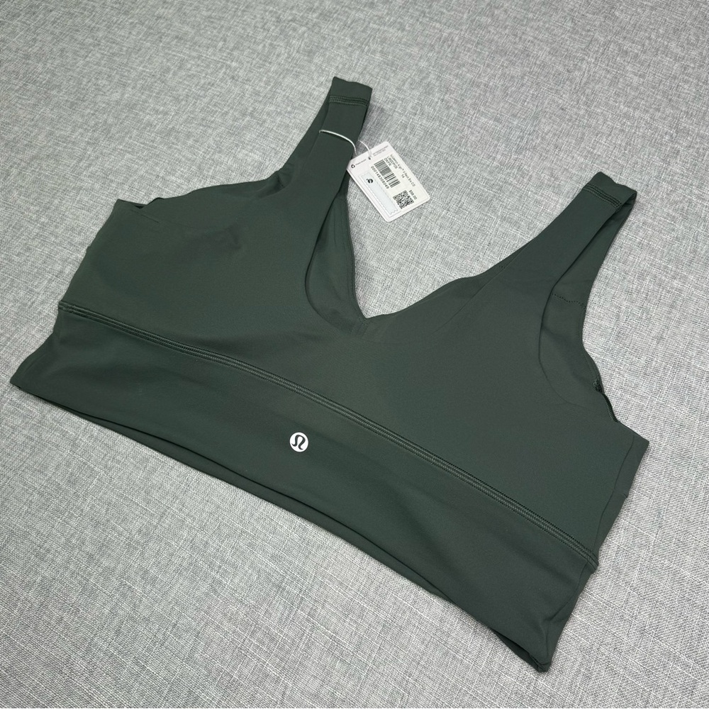 Lululemon Align V Neck Bra C/D Cup Dark Forest Green Size 14 NWT - Picture 6 of 8